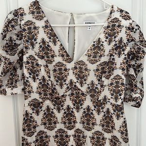 Express white floral midi dress. Used - like new.